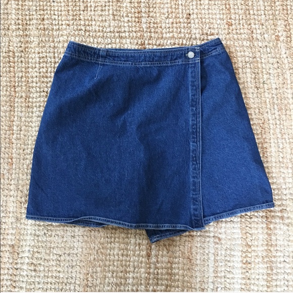 Vintage Pants - Vintage high waisted blue denim classic skort